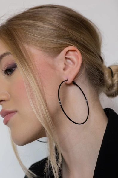 Sarı,Siyah ve Gümüş Renklerde Farklı Ölçülerde 16 Model Metal Halka Küpe - 2