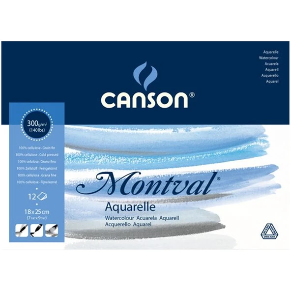 Canson Montval Sulu Boya Blok 300 g 18x25 cm 12 Yaprak ürün görseli 1