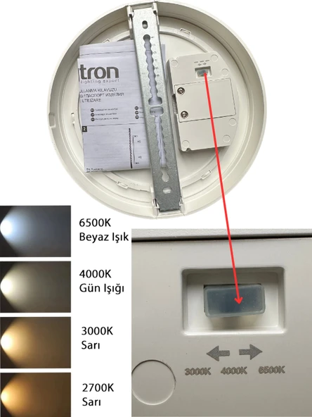 (10 Adet) Braytron 12W (Beyaz, Günışığı, Sarı Işık Ayarlanabilir) Dış Mekan Sıva Üstü Led Armatür  - 5