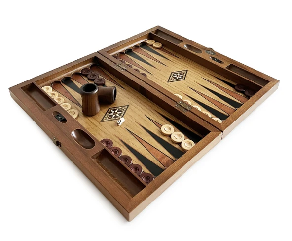 Infiniti Numeratörlü Ahşap Tavla Ceviz - 9