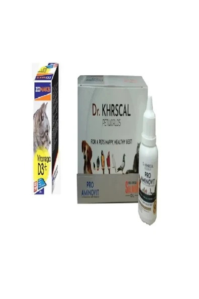 Zonax Köpek Vitamin ,Mineral ,Aminoasit Dr Aminovit 50 ml + Köpek D3 Vitamin 100 ML