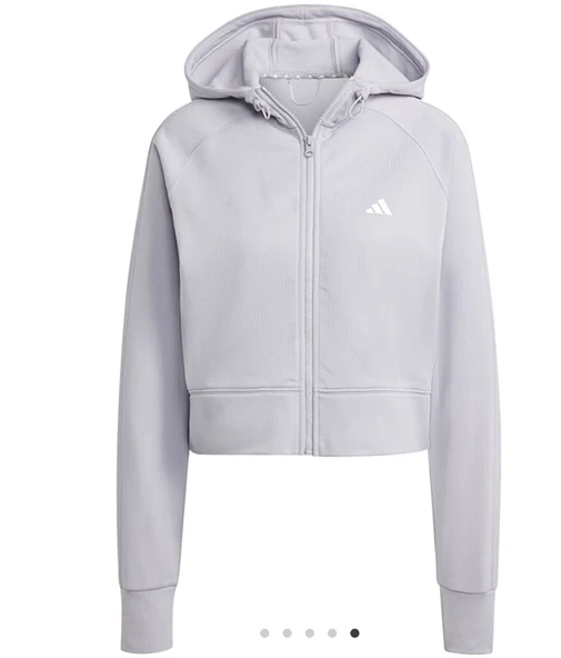 adidas GG Kadın Gri Kapüşonlu Ceket IX5066 - Resim 5