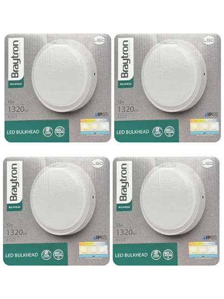 (4 Adet) Braytron 12W (Beyaz, Günışığı, Sarı Işık Ayarlanabilir) Dış Mekan Sıva Üstü Led Armatür