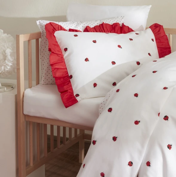 Karaca Home Ladybug Beyaz Kırmızı Bebek Nevresim Takımı - 4