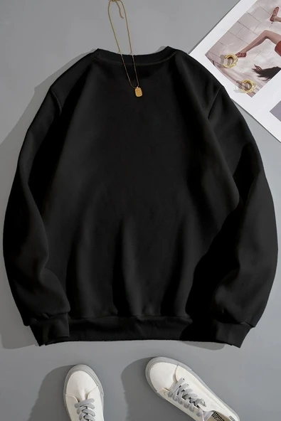 Unisex Moon Phases Bisiklet Yaka Sweatshirt - 2