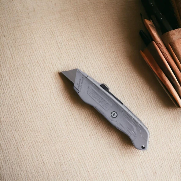 Maket Bıçak Halı Bıçağı Çok Amaçlı Metal Maket Bıçağı Küçük Değiştirilebilir 10 Adet Yedek Bıçak - 4