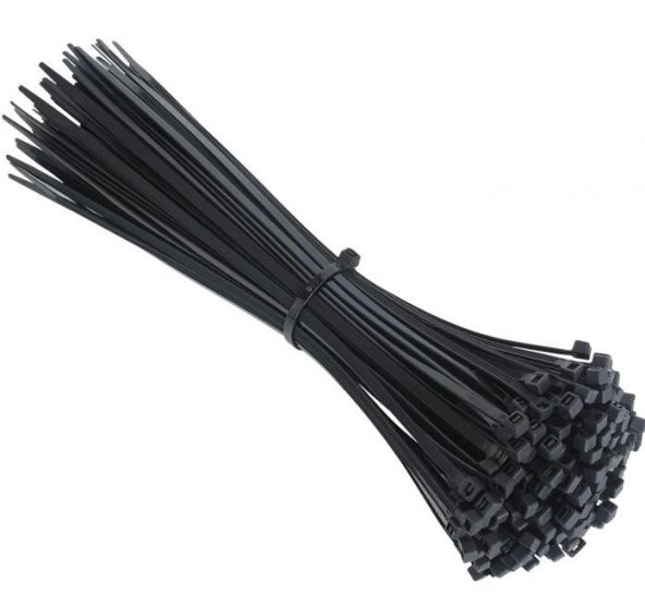 Çetsan 3,6x370 Siyah 37cm Kablo Bağı Plastik Cırt Kelepçe Toplayıcı-100 Adet - 3