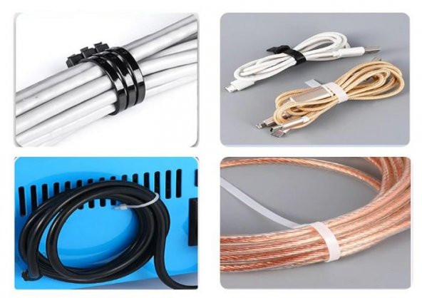 Çetsan 3,6x200 Beyaz Kablo Bağı 20cm Plastik Cırt Kelepçe Toplayıcı-100 Adet - 4