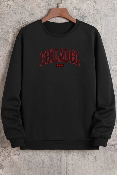 Unisex Philadelphia Bisiklet Yaka Sweatshirt ürün görseli 1