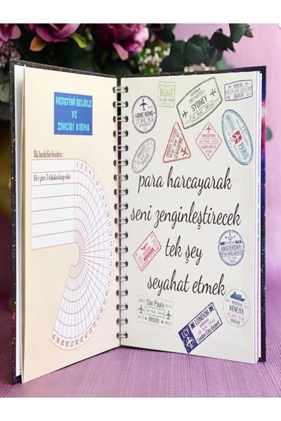 Konuşan Ajanda 17x24 Spiralli Stickerli Kuşe Kağıda Tarihsiz Ajanda Sütü Çilekli Seni Sürekli - 5