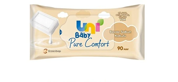 Uni Baby Pure Comfort Beyaz Sabun Kokulu Islak Mendil 90x18 1620 Yaprak