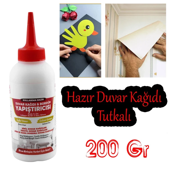 Duvar Kağıdı Broşür Yapıştırıcısı Şeffaf 200 kg Hazır Tutkal Vinil Tekstil El İşi Kağıtları 1 Adet