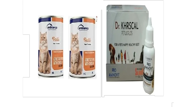 Kedi Yaş Mama Tavuklu Yetişkin 415 gr Ve DR Aminovit (Kedileriniz İçin Vitamin-Mineral- Aminoasit)