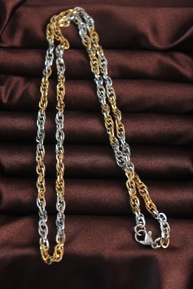 316L Çelik Çift Renk Hallow Model Kolye - TJ-ERK1368 - 2