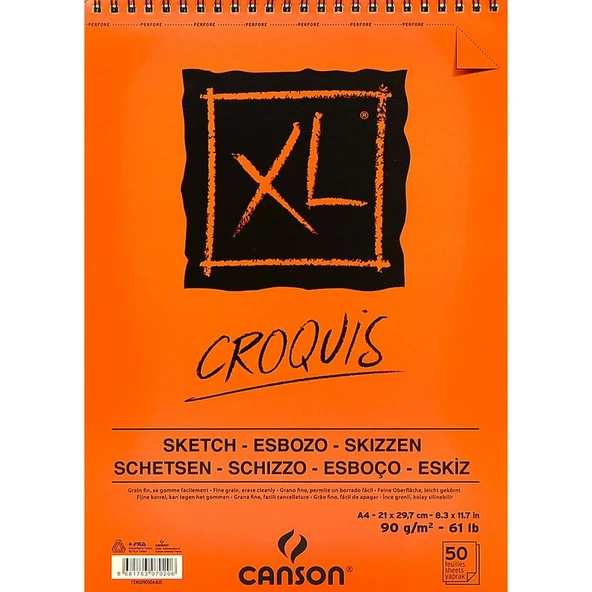 Canson XL Croquis Spiralli Eskiz Defteri A4 90 g 50 Yaprak