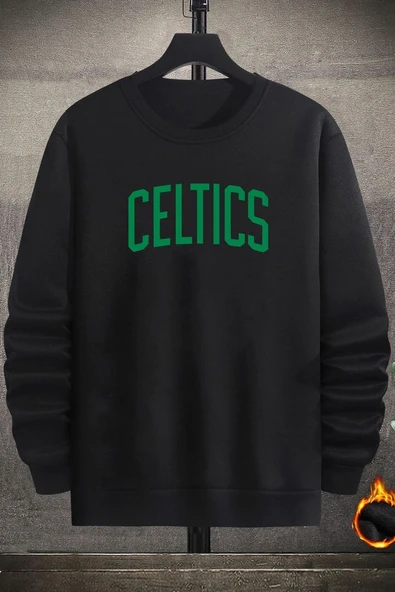 Unisex Celtics Baskılı Bisiklet Yaka Sweatshirt ürün görseli
