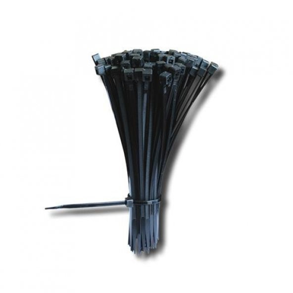 Çetsan 7,6x550 Siyah Kablo Bağı Plastik Cırt -100 Adet
