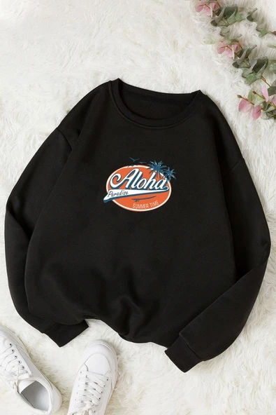 Unisex Aloha Bisiklet Yaka Sweatshirt ürün görseli 1