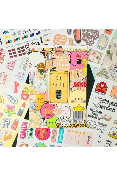 My Dıy Sticker Book 24 * 17 Cm 16 Sayfa Özel Tasarım Rengarenk Sticker Kitabı