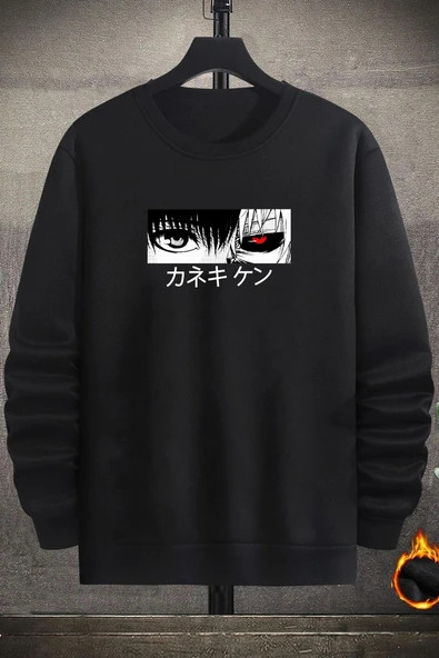 Unisex Ken Kaneki Bisiklet Yaka Sweatshirt - 1