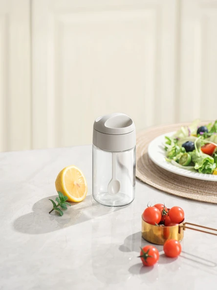 Pinmoo Prachic Kaşıklı Büyük Boy 13,5 cm 1 Adet 250 Ml. Cam Baharatlık - 2