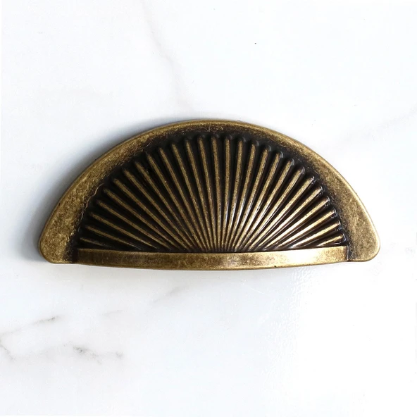 Düğme Eskitme Antik Sarı Mobilya Mutfak Dolap Kulpu Kulbu Kulpları 64 mm - Resim 5