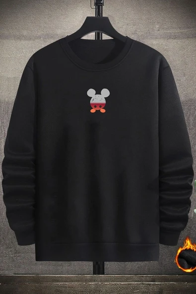 Unisex Mause Bisiklet Yaka Sweatshirt ürün görseli 1