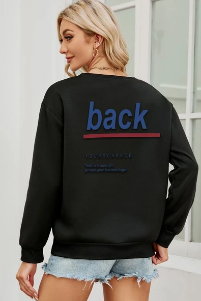 Unisex Back Baskılı Bisiklet Yaka Sweatshirt - 2