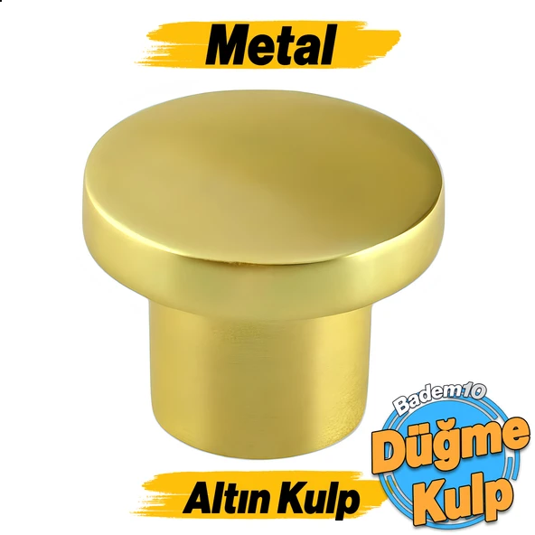Rezene Altın Kulp Düğme Tek Vidalı Çekmece Mutfak Mobilya Dolabı Dolap Kulpu Kulbu Metal Kulpları