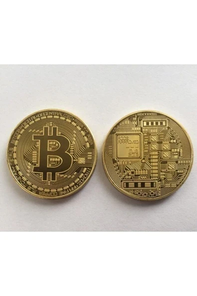 Plus 3 Adet Altın Bitcoin Madeni Hatıra Parası Hediyelik - 4