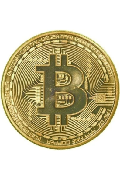Plus 3 Adet Altın Bitcoin Madeni Hatıra Parası Hediyelik - 2