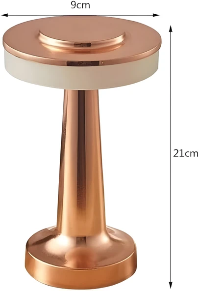 Anaway Masa Lambası   Şarjlı Dekoratif Dokunmatik Metal 3 Renk Mod Dim Edilebilir - 6