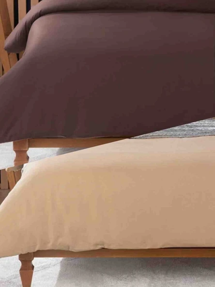 English Home Plain Çift Taraflı Pamuk King Size Nevresim - 4