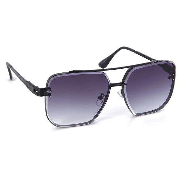 Di Caprio DC3064BLACK Siyah Büyük Metal Kare Pilot Model Erkek Güneş Gözlüğü - 2