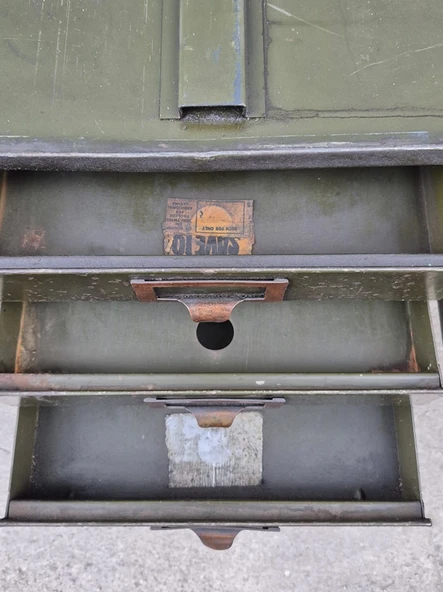 Vintage Endüstriyel Metal Çekmeceli Parça Dolabı 91x48x18cm - 10