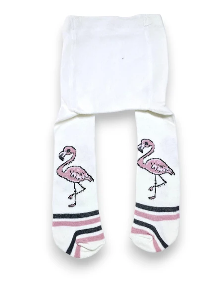 Flamingo Desenli Kız Çocuk Koton Külotlu Çorap - 2