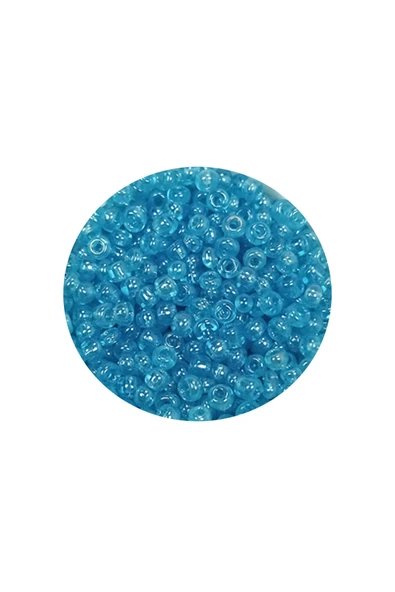 Dökme Cam Kum Boncuk (11/0) 2 mm - 20 Gram -  Şeffaf Camgöbeği - BNC023 - 2