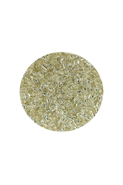 Dökme Cam Kum Boncuk (11/0) 2 mm - 20 Gram -  Şeffaf Beyaz - BNC018 - Resim 2