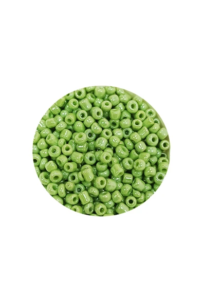 Dökme Cam Kum Boncuk (11/0) 2 mm - 20 Gram -  Açık Yeşil - BNC003 - 2