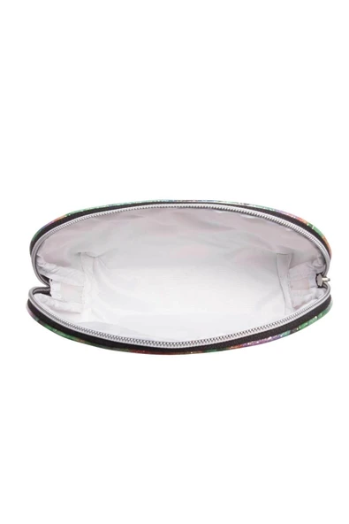 Simli Deri Pvc Eva Kaplı Kambur yeşil Makyaj Çantası - 3