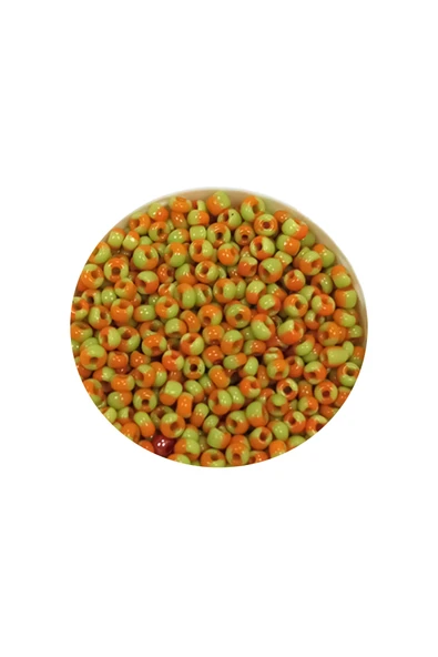 Dökme Cam Kum Boncuk (11/0) 2 mm - 20 Gram -  Sarı Turuncu - BNC031 - Resim 2