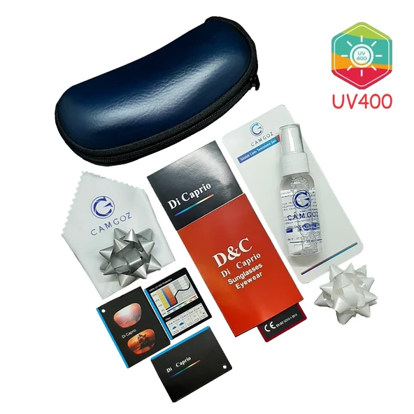 Di Caprio DC3060DARK Lacivert Yanları Kapalı İkonik Kare Model Unisex Güneş Gözlüğü - 3