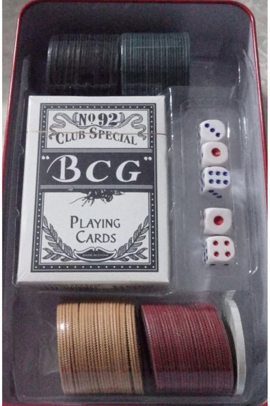 100 Chipli Poker Oyun Seti Metal Saklama Kutulu (zarlı) - 2
