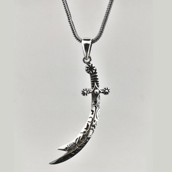 Hz. Ali Zülfikar Kılıç Tasarımlı 925 Ayar Gümüş Kolye Ucu - Resim 4