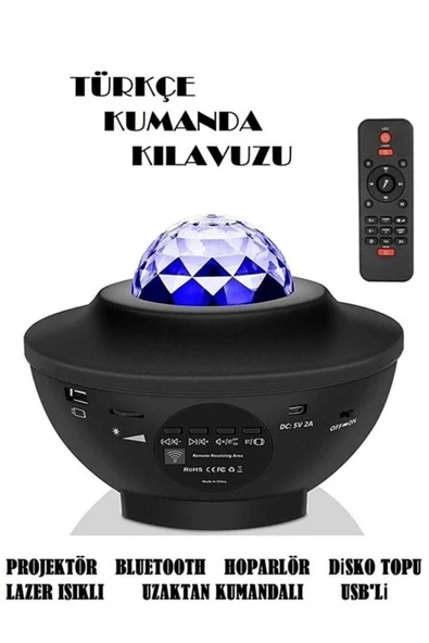 Projektör Bluetooth Hoparlör Lazer Işıklı Disko Lambası - 5