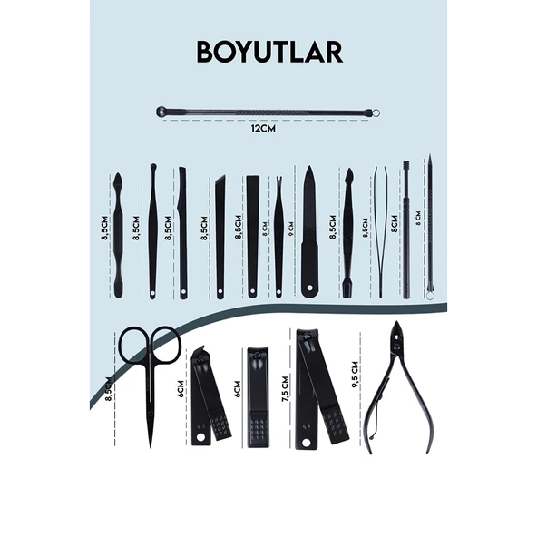 17 Parça  Profesyonel Manikür Seti - 6