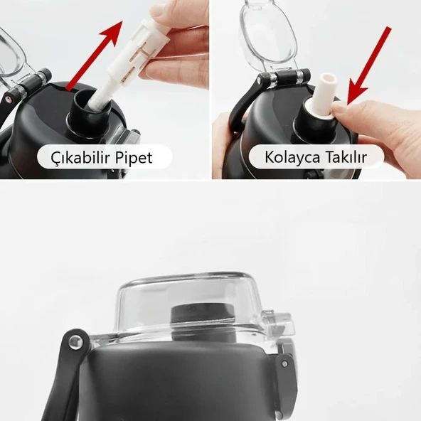 Shotay Çelik Termos Matara 720Ml Siyah - 4