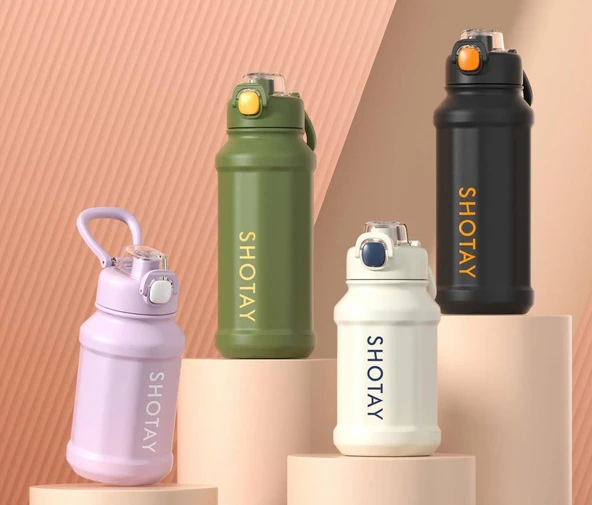 Shotay Çelik Termos Matara 720Ml Koyu Yeşil - 9
