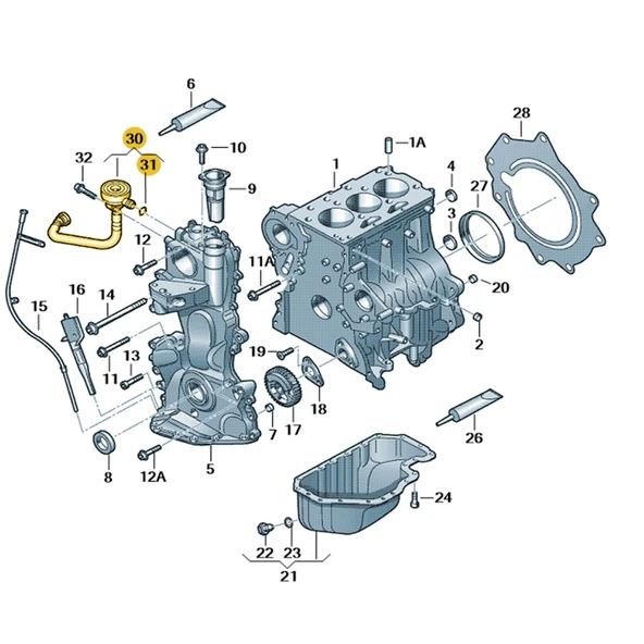 Skoda Fabia 2000-2004 1.2 AZQ Motor Havalandırma Valfi 03E103201C - 2
