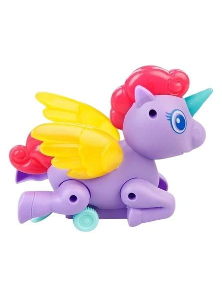 Sevimli Pony At İpli Çekmeli Pilli Işıklı Unicorn Çekbırak Unicorn Pony - MOR - 3